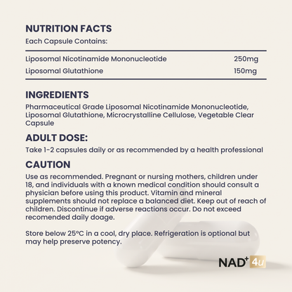 Liposomal NMN+Glutathione Supplement